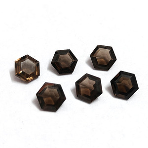 หินควอทซ์สโมคกี้ธรรมชาติหกเหลี่ยม6x6มม. 0.83ตัดแฟนซีแท้สำหรับทำเครื่องประดับอัญมณีหลวม - Product Image 1