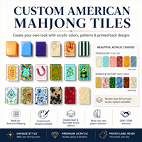 Jeu de Mahjong américain personnalisé en acrylique avec impression transparente et quatre couleurs unies pour le poker et le divertissement