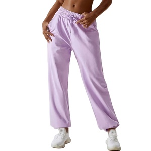 Pantalon de jogging ample en coton pour femme, taille élastique, coupe décontractée, pour adolescentes et femmes - Grande Vente - Product Image 2