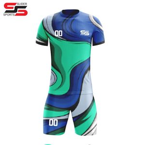 Manches courtes Meilleure conception Impression de logo personnalisé Matériau en polyester Vêtements de sport de plein air Uniforme de football Logo personnalisé OEM - Product Image 1