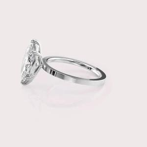 IGI Certified Marquise Shape Lab Created Diamond Engagement / Wedding <b>Ring</b> 9K Rose / Yellow & White Gold Classic Solitaire <b>Ring</b> - Product Image 3
