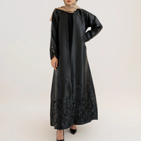 Nouvelle Abaya Musulmane Modeste 2024, Robe Jubbah à Manches Trois-Quarts, Fibre de Polyester Écologique, Anti-Plis, Style Robe de Bal, Dubaï