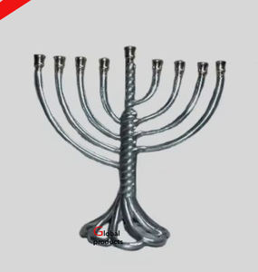 2025 Jewish 9 Branch Silver Finished Menorah <b>Candle</b> <b>Stand</b> Metal Casted For Home Temple - Product Image 1