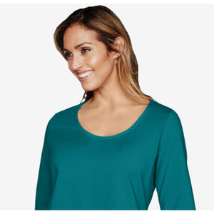 Top casual da donna Karen Scott con scollo rotondo, taglia XX-Large, colore verde acqua - Product Image 3