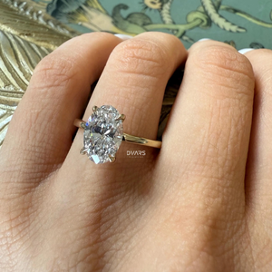 Elegant Lab Grown Diamond Engagement <b>Ring</b> Women's Wedding Fine Jewelry Designer <b>Statement</b> <b>Ring</b> for Bridal Gift Oval Cut - Product Image 3