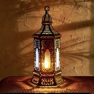 Décorations du Ramadan 2026, lumières marocaines, lanternes de sol en métal coloré de haute qualité, modernes, durables, à bougie - Product Image 2