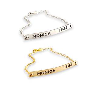 Pulsera de barra de nombre delicado de Plata de Ley 925, pulsera fina personalizada, joyería llamativa - Product Image 6