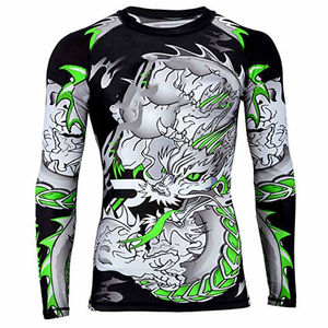 Rashguard personnalisé à manches courtes avec logo de surf Chemise de compression MMA/BJJ Conception de Jiu Jitsu sublimée Créez votre propre Rash Guard personnalisé - Product Image 3