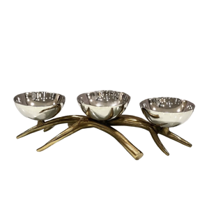 Dessert and Date Bowl Stainless Steel Mirror Polished Bowl With <b>Log</b> Shape Base Gold Color <b>Decorative</b> Kitchenware Supplies - Product Image 2