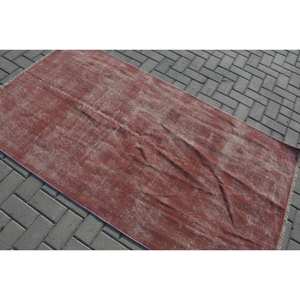 Alfombra turca Vintage de 3,6x6,6 pies de lana roja tejido plano respaldo de látex 10mm de espesor Patchwork Rectangular pasillo rompecabezas diseño 3D - Product Image 4