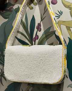 Bolso de Mano Casual con Asa de Cuentas de Vidrio Multicolor, Bolso Baguette Hecho a Mano con Artesanía India, Personalizado por MS Handicraft - Product Image 4