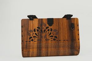 Sac à main en bois intelligent nouvellement lancé, sac de créateur géométrique de luxe artisanal, fermeture éclair vintage, mode incroyable, portable, prix bas - Product Image 3