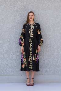 2025 Boho Hippie <b>Kaftan</b> Women's Sexy Loose Floor Length Cotton Maxi Dress with Long Sleeves Free Size for Holidays - Product Image 2