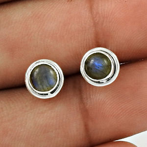 Labradorite naturelle pierre précieuse 925 argent Sterling usage quotidien boucles d'oreilles bijoux bohème prix de gros usine fournisseur en vrac - Product Image 5