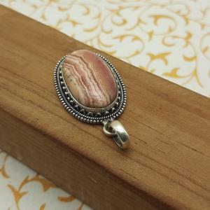 Elegant 925 Sterling Silver Pendant <b>Handcrafted</b> Natural Oval Rhodochrosite Diamond/Crystal Bezel Setting Fine <b>Jewelry</b> Wholesale - Product Image 6
