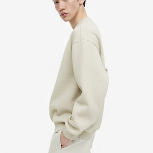 Sudadera de Cuello Redondo de Forro Polar Básica para Hombre, Última Tendencia, Talla Grande, Manga Regular, Sudadera con Logotipo Personalizado para Hombre - Product Image 4