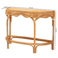 Table Console de luxe moderne et élégante en rotin tissé Design incurvé personnalisable pour l'extérieur, salon, entrée, couloir, décor