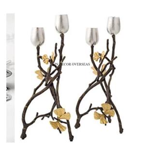 Set Of 2 Aluminum Casted Gold Plated Palm Tree Designer <b>Candle</b> <b>Stick</b> <b>Holder</b> Supplies For Wedding And Parties Decoration Ware - Product Image 5