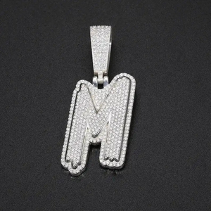 Men Hip Hop Jewelry Personalized Custom VVS Moissanite <b>Letter</b> Pendant Iced Out 925 Sterling Silver Rapper Initial Name Pendant - Product Image 1