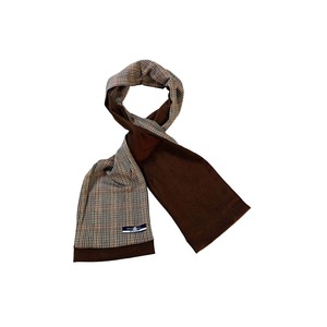 Men's Houndstooth Patterned Wool Double-Sided Shawl Corset Beige Black Brown Long Style Double-Sided Scarf - Product Image 2