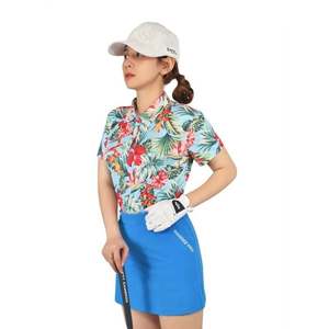 เสื้อกอล์ฟสีน้ำเงินสำหรับผู้หญิง Handee ดีไซน์หรูหราและมีสไตล์ ผลิตจากโพลีเอสเตอร์ 100% ระบายอากาศได้ดี - Product Image 4