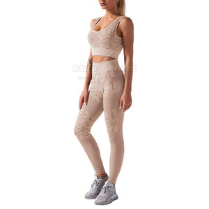 Ropa de gimnasio sin costuras transpirable de secado rápido para mujer, ropa de Yoga para Fitness que incluye Sujetador deportivo de Yoga en blanco de talla XS, forro de LICRA - Product Image 1