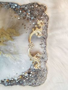 Bandeja de servicio de epoxi de resina hecha a mano COOLEST, elementos esenciales de cocina únicos para el hogar, restaurante, Hotel, servicio decorativo Tra - Product Image 6