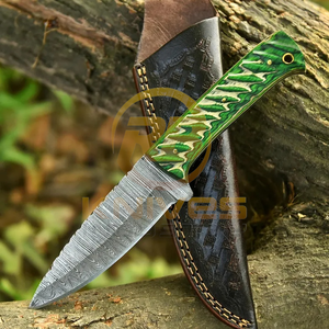 มีดทำมือปรับแต่งได้ตามต้องการ ทำจากเหล็กดามัสกัส สำหรับล่าสัตว์และตั้งแคมป์ ด้ามไม้ พร้อมปลอกหนังสำหรับกิจกรรมกลางแจ้ง รับผลิตแบบ OEM รับประกัน 3 ปี - Product Image 3