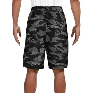 Shorts de sport décontractés pour hommes, en toile, imprimés numériquement, respirants, écologiques, taille élastique, couleur unie, longueur genou - Product Image 3