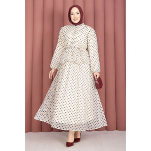 Conjunto de Blusa de Gasa con Estampado de Puntos y Falda con Volantes para Mujer, Elegante, Transpirable y Holgado, Ideal para Primavera/Verano - Product Image 3