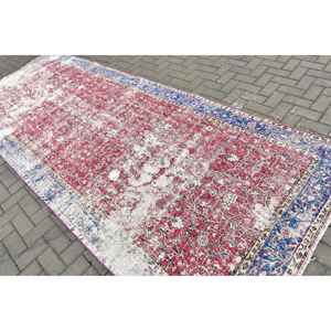 Turkish <b>Runner</b> Rug, 4.8x12.6 ft Vintage Rug, <b>Red</b> Wool Rug - Product Image 4