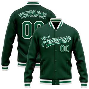 Unisex Classic Varsity <b>Jacket</b> Heavyweight Wool Style With Contrast Sleeves Custom Embroidery - Product Image 2