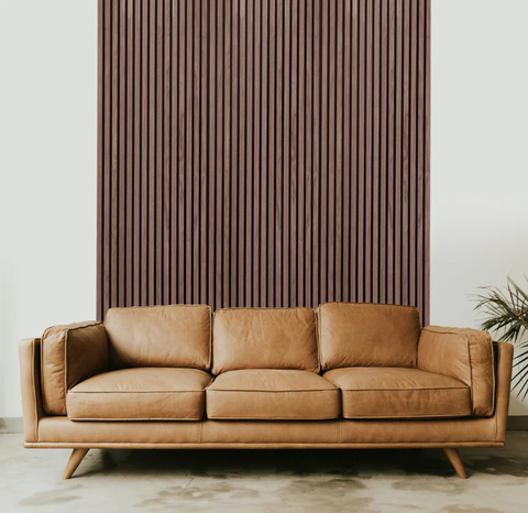 2400*600mm Modern Natural Dark Smoke Wood Wool Wall Panels Wooden Slat Acoustic Panel Rubber Core for Soundproofing Warehouses