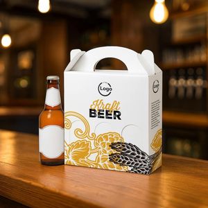 Boîte porte-bouteilles en carton ondulé MAMBO personnalisée pour bières, boissons énergisantes et thés 23,5x6,5x18,5 cm avec pelliculage brillant - Product Image 3