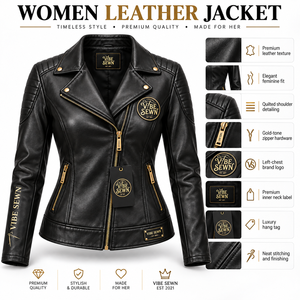 Chaqueta de Moto de Cuero Genuino para Mujer, Nueva Colección 2026, de Alta Calidad, con Cierre Frontal, Cuello Alto y Diseño Sólido en Negro - Product Image 6