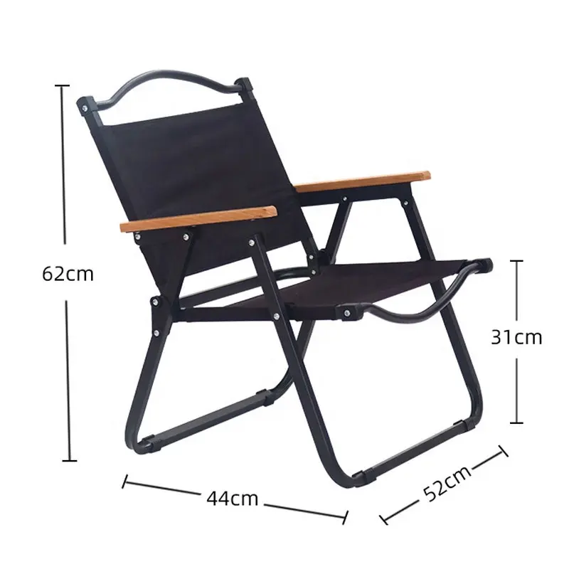 Wholesale Custom Logo Portable Foldable Black Wood Folding Chairs For Outdoor
