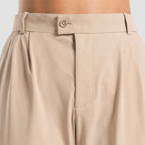 Pantalones Aristoflex - 100% Algodón, Tejido Twill Beige, Ligeros, Impermeables, Talla XL, Cintura Elástica, Decorados, Corte Recto, para Verano - Product Image 6