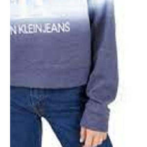Felpa con Cappuccio Crop Tie-Dye da Donna Calvin Klein, Taglia XL, in Maglia di Seta Traspirante, Stile Casual, Mezza Manica, Blu per l'Autunno - Product Image 3