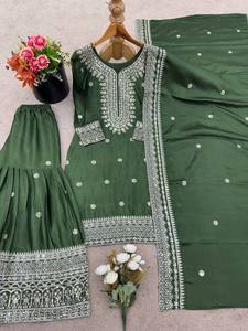 Nouvel ensemble Chinnon avec broderie lourde et travail de sequins, comprenant un haut, un pantalon palazzo et une dupatta, entièrement cousu, réversible, pour fêtes et occasions décontractées - Product Image 5
