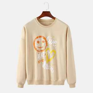 Hiver Nouveau Design Femme Imprimé Sweatshirt Loose Fashion Pullover Cotton Korean Oversized Sustainable Breathable Crew Neck - Product Image 1