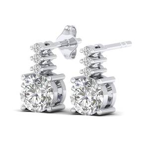 REYES Boucles d'oreilles en diamant de laboratoire CVD HPHT de 0,74 carat, taille ronde, best-seller, prix d'usine, argent sterling 925, bijoux de mariage - Product Image 3