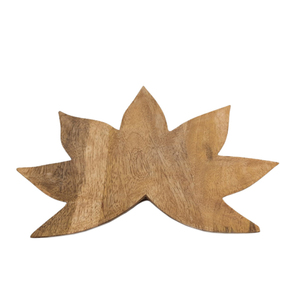 Ensemble de 3 plats en forme de feuille de mangue couleur naturelle plateau en bois d'acacia de taille moyenne pour servir la cuisine et la vaisselle de table - Product Image 6