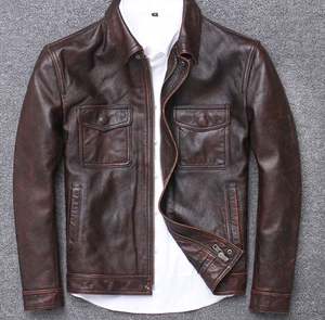 Customizable Bulk Winter <b>Biker</b> <b>Jacket</b> Handcrafted Cow Skin Leather <b>Vintage</b> Embroidered Zipper Ultimate Road OEM Service - Product Image 1