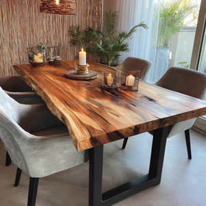 Handmade <b>Foldable</b> Modern Solid Wood Square Dining <b>Table</b> with Eco-Friendly Industrial Design for Home & Hotel Use 6-Seater - Product Image 1