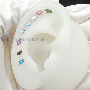 Cấy ghép lớp <span class=keywords><strong>titanium</strong></span> ear piercing SET OPAL đẩy Pin labret Lip Studs vàng mạ Claw thiết lập công nghệ các loại cho đám cưới - Product Image 3