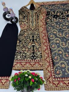 Conjunto de Kurti Sharara Gharara Bordado con Lentejuelas Indias Listo para Usar para Mujer, Kurtis de Algodón para Damas de Riddhi Fashion - Product Image 4