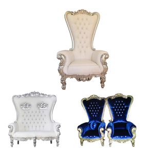Tandhy Craft Luxury Sliver Throne Sillas Respaldo alto Royal Wedding Chair eventos para novio y novia silla comercial fuente directa - Product Image 2
