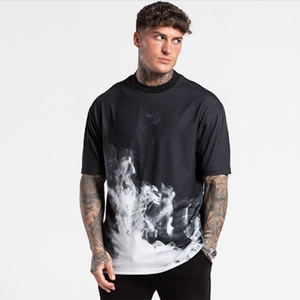 Ensemble t-shirt et short pour homme, imprimé fumée noire, streetwear, décontracté, ensemble assorti en deux pièces, style estival, vêtements de sport confortables - Product Image 2