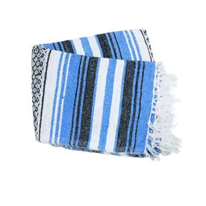 Suministro directo de fábrica Manta falsa azul cielo de la mejor calidad para estilo bohemio y uso en exteriores - Product Image 6