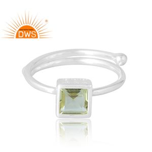 Anillo de piedras preciosas de topacio limón Natural de plata de ley con venta elegante, joyería personalizada para mujer, regalo para ella - Product Image 3